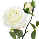 Deko-Rose 3 Blüten weiß ca. 42 cm