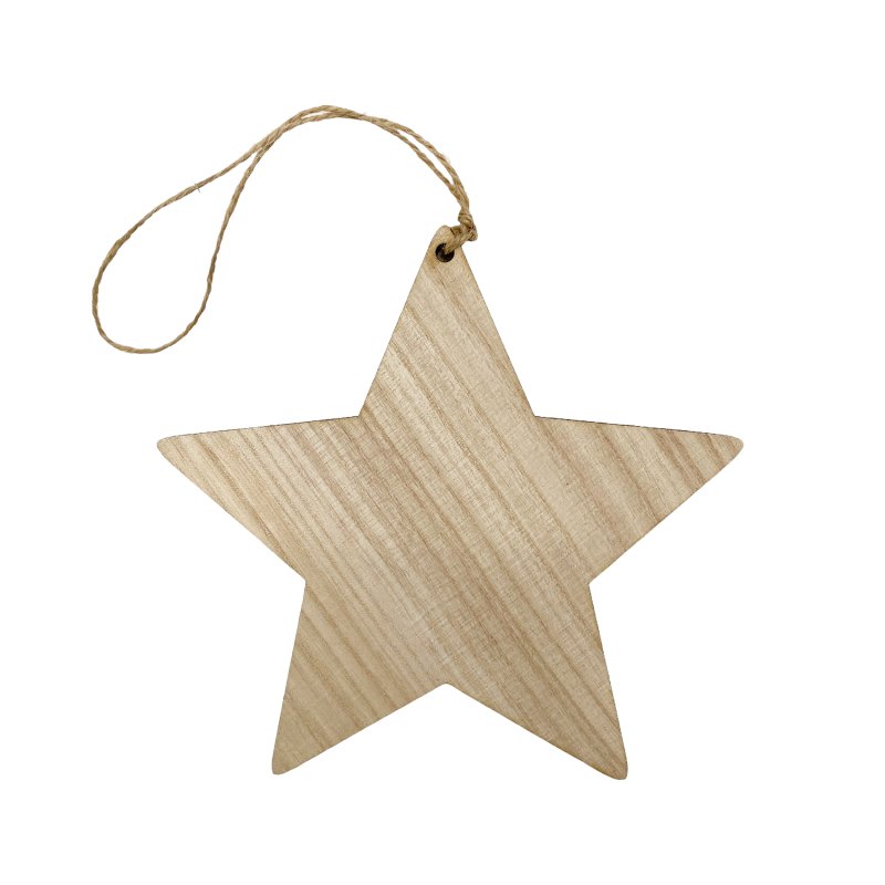 Christbaumschmuck Holz-Stern natur ca. 10 cm