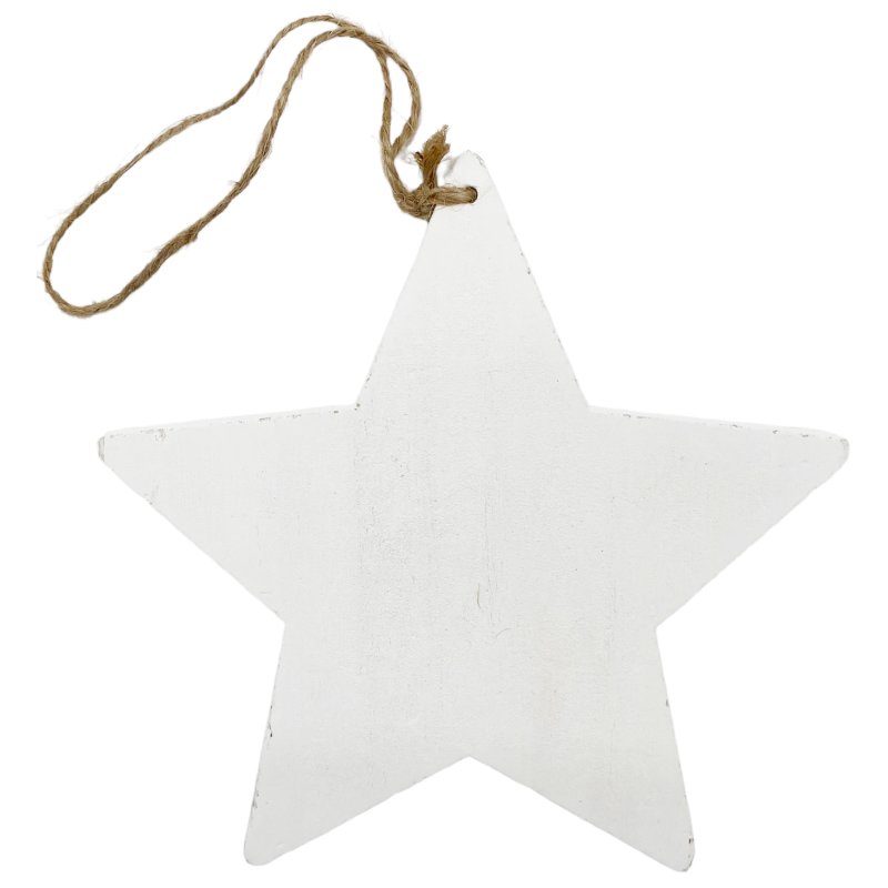 Christbaumschmuck Holz-Stern weiß ca. 15 cm