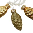 Glas Christbaumschmuck Zapfen Glitzer gold