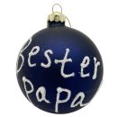 Weihnachtskugel Glas Blau "Bester Papa"