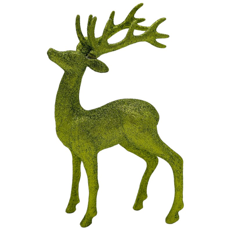 Glitzer Hirsch grün Weihnachtsdeko Weihnachten Deko