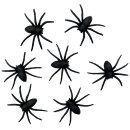 Halloween Deko-Spinnen im Netz schwarz