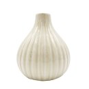 Mini Vase creme geriffelt ca. 13 cm