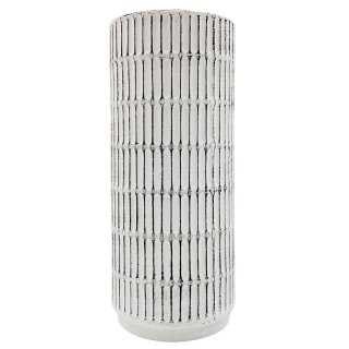 Vase weiß/schwarz geriffelt matt  ca. 35 cm