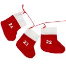 Filz Adventskalender Socken rot ca.260 cm