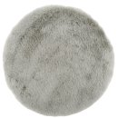 Kunstfell Teppich rund klein grau &Oslash; ca. 32 cm