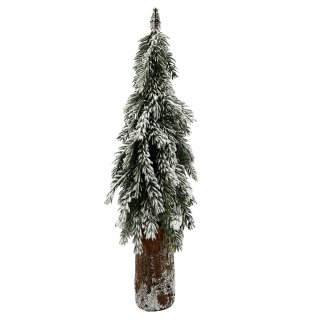 Tannenbaum auf Holzstamm Grün/verschneit ca. 73 cm