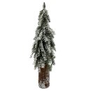 Tannenbaum auf Holzstamm Grün/verschneit ca. 73 cm