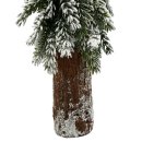 Tannenbaum auf Holzstamm Grün/verschneit ca. 73 cm