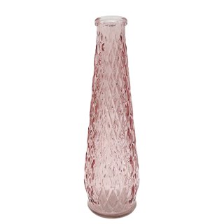 Glas Vase strukturiert Rosa ca. 25 cm
