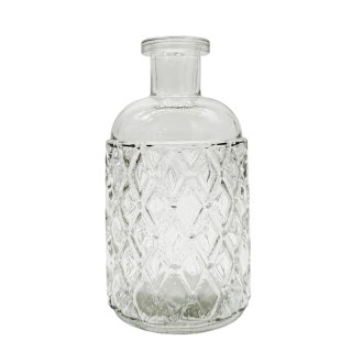 Mini Glas Vase Klar strukturiert ca. 13 cm