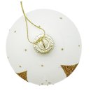 Glas Weihnachtskugel Weiß Gold Glitzer Ø ca....