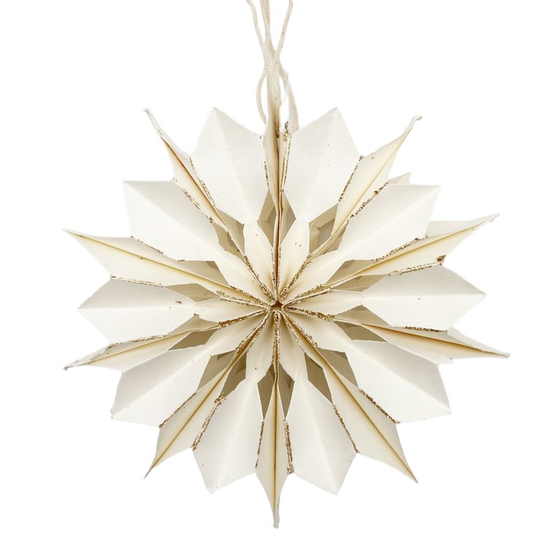 Weihnachtlicher Papierstern klein Glitzer Weiß Gold