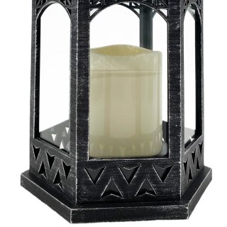 LED Laterne Schwarz mit ca. 25,5cm, 4,95 € Kerze Grau