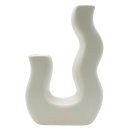 Asymmetrische Keramik-Vase Wei&szlig; ca. 19 cm