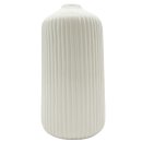 Keramik-Vase Hochglanz/geriffelt Weiß ca. 22,5 cm