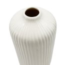 Keramik-Vase Hochglanz/geriffelt Wei&szlig; ca. 22,5 cm