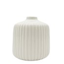 Keramik-Vase Hochglanz/geriffelt Weiß ca. 11,5 cm