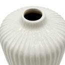 Keramik-Vase Hochglanz/geriffelt Wei&szlig; ca. 11,5 cm