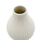 Hochglanz Zwiebel-Vase geriffelt Wei&szlig; ca. 12,5 cm