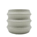 Geriffelte Keramik-Vase/Blumentopf Greige ca. 13,5 cm