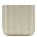 Keramik-Vase mit Struktur Beige ca. 24,5 cm