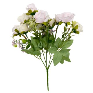 Künstlicher Blumenstrauß Creme/Lila ca. 30 cm