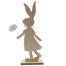 Osterhasen Mädchen auf Holzfuß Natur/Grün ca. 35 cm