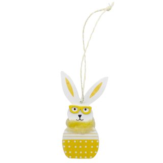 Holz-Hängedeko " Osterhase " Gelb Ø ca. 24 cm