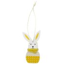 Holz-Hängedeko " Osterhase " Gelb Ø ca. 24 cm