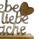 Aufsteller/Schriftzug " Lebe Liebe Lache " Silber/Natur  ca. 18 cm