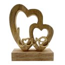 Holz Herz " Love " Natur/Gold  ca. 17 cm