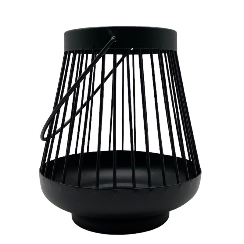 Metall Windlicht Schwarz ca. 16 cm