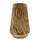 Holz Vase geschnitzt Natur ca. 30 cm