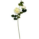 Künstliche Rose mit Knospen Weiß ca. 62 cm