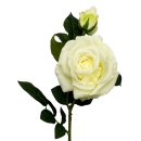 K&uuml;nstliche Rose mit Knospe Wei&szlig; ca. 69 cm