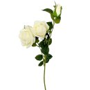 Künstliche Rose mit Knospen Creme ca. 62 cm