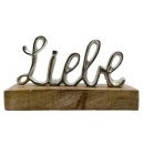 Holzaufsteller "Liebe" Silber ca. 15 cm