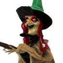 Hexe Hängefigur mit Bewegungseffekt und Ton 90 cm