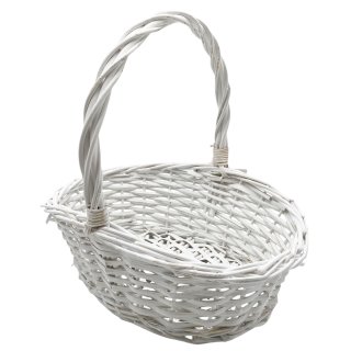 Korb geflochten Weiß ca. 28 cm