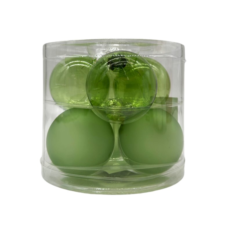 Grüne Glas Christbaumkugeln im 6er Set Weihnachtsdeko Weihna