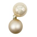 Glas Christbaumkugeln 10er Set Creme