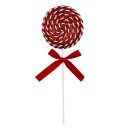 Deko Lolli Rot / Weiss glitzer ca. 34 cm