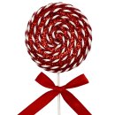 Deko Lolli Rot / Weiss glitzer ca. 34 cm