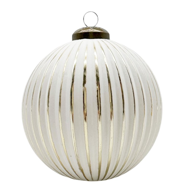 Bruchfeste Christbaumkugel Weiß/Gold Ø ca. 8 cm