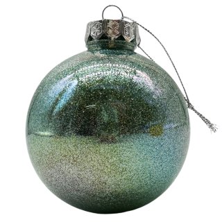 Bruchfeste Christbaumkugel Türkis/Glitzer  Ø ca. 8 cm