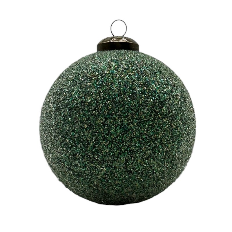 Bruchfeste Christbaumkugel Grün/Glitzer Ø ca. 8 cm