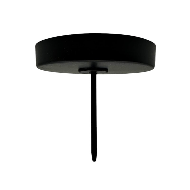 Metall Stumpen-Kerzenhalter Schwarz Ø ca. 7 cm