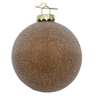 Glas Christbaumkugel Braun/Frosty Ø ca. 8 cm